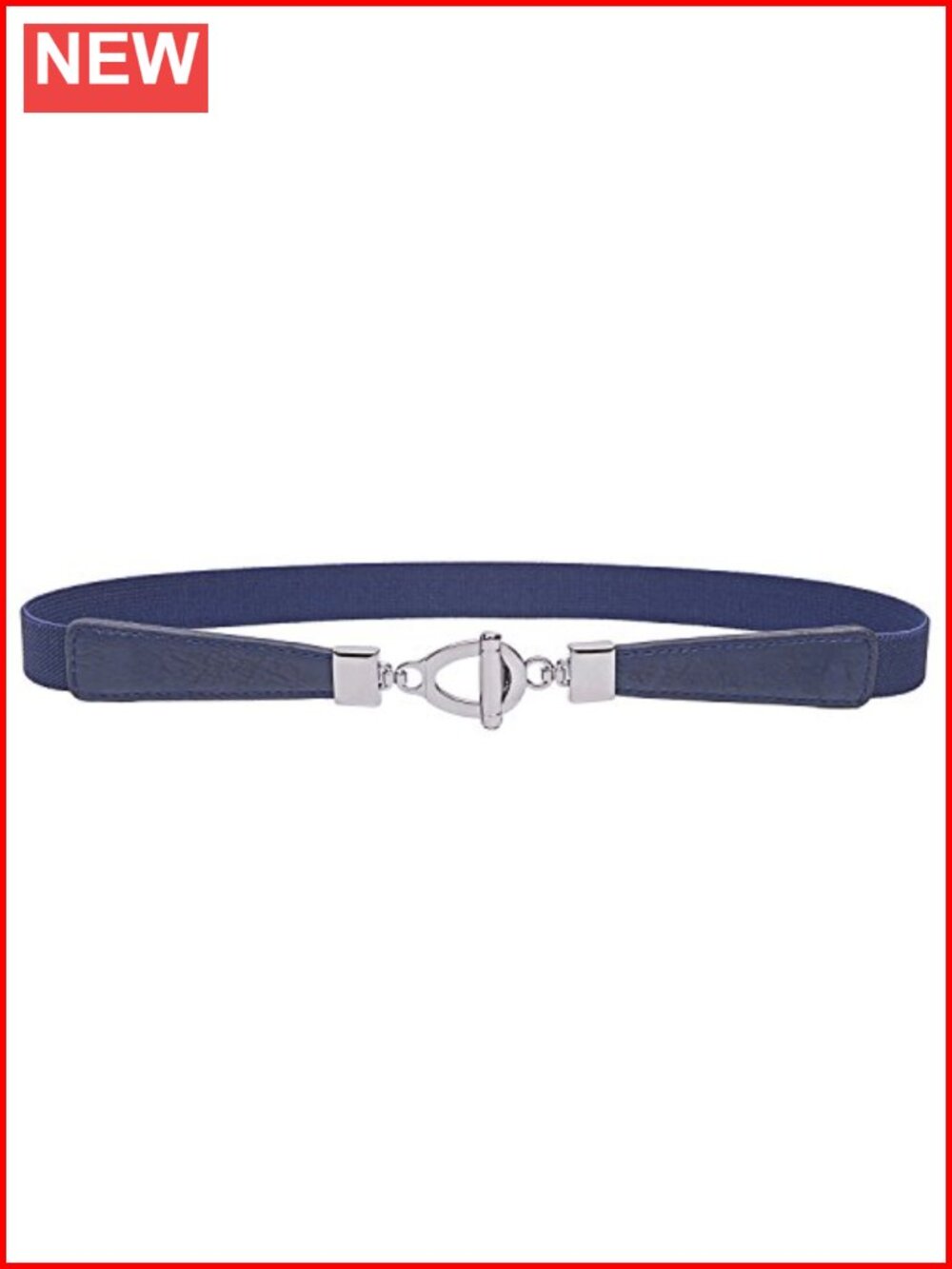 Skinny Elastic Waist Belt Faux Leather Stretch Cinch Thin Belt Women